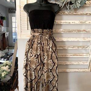 Sexy NWT size S women’s all in one romper jumpsuit animal print capris pants